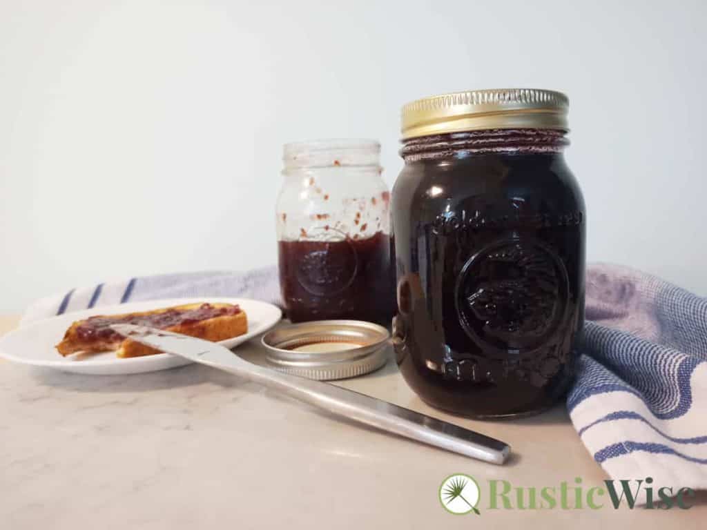 RusticWise_CanningFrozenBlueberries-jam