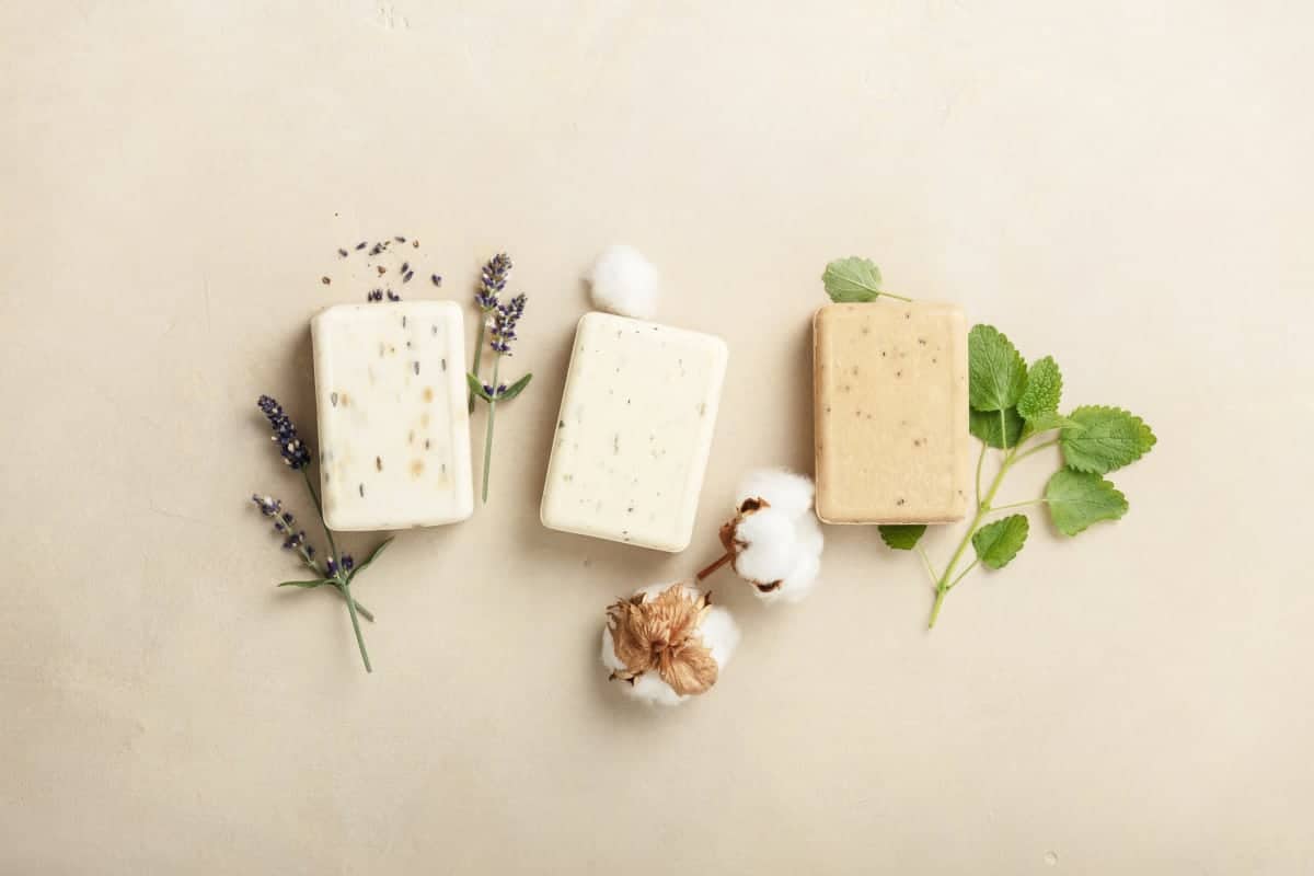 Natural antibacterial soap, natural soap bars with botanicals