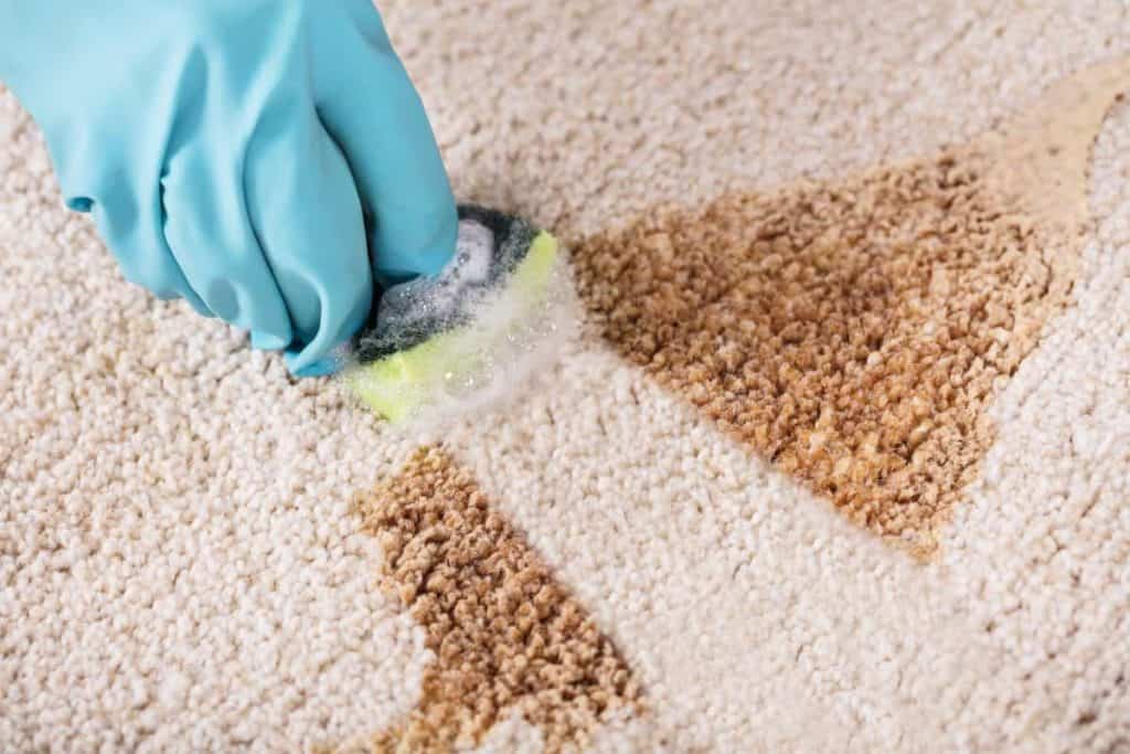 how to get tea stains out of carpet, scrubbing with soap