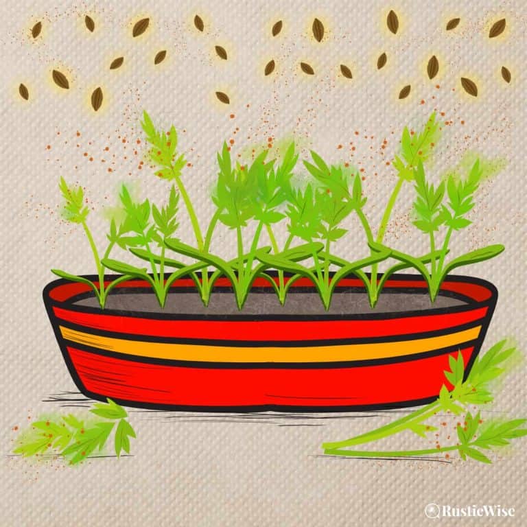 RusticWise, carrot microgreens illustration