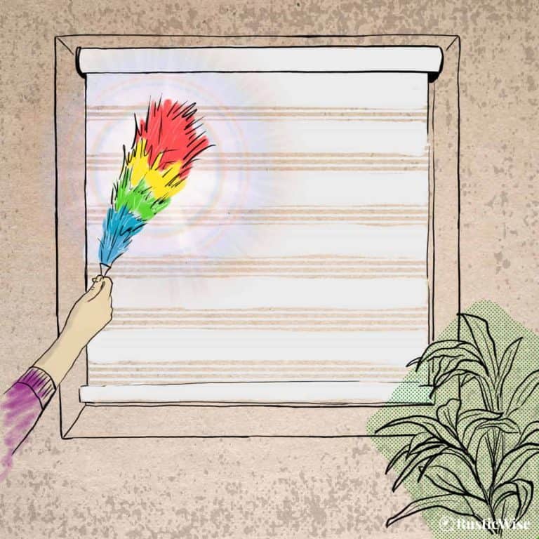 RusticWise, how to clean zebra blinds illustration