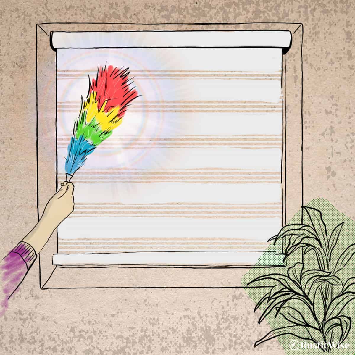 RusticWise, how to clean zebra blinds illustration