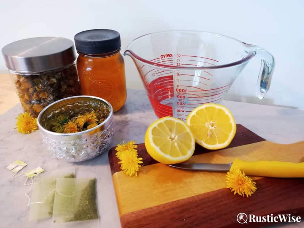 RusticWise, dandelion iced tea, ingredients