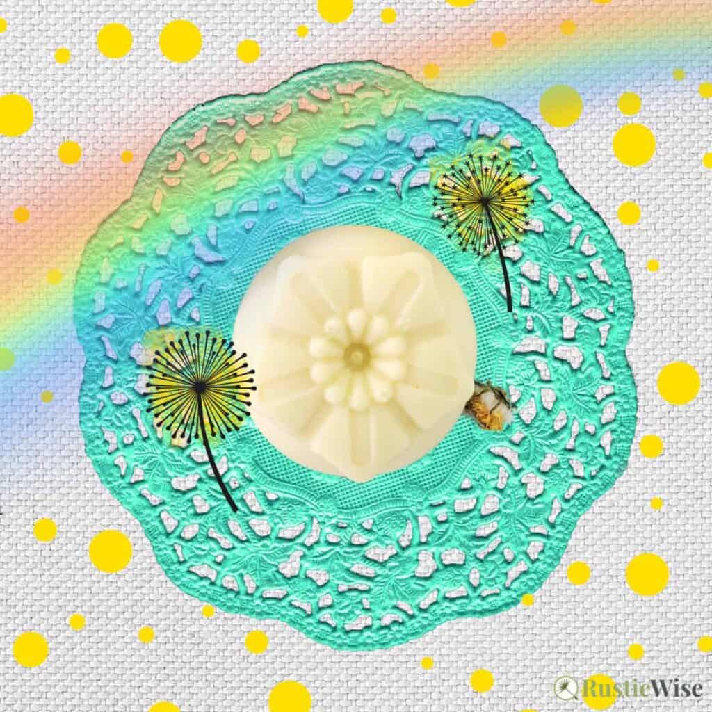 RusticWise, DIY dandelion lotion bar illustration