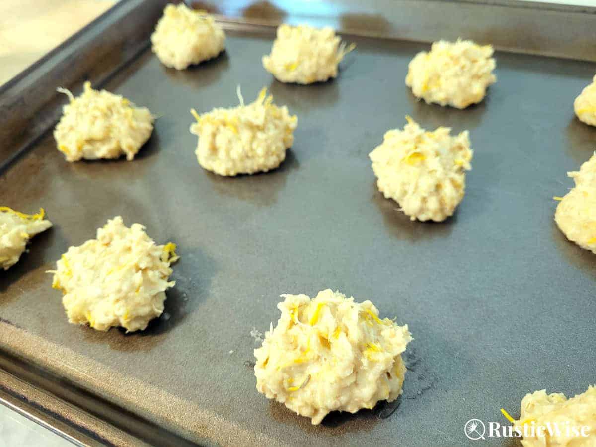 RusticWise, dandelion cookie recipe, cookie drops